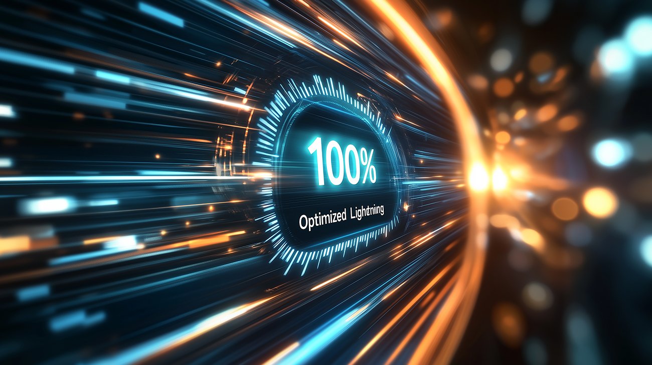 Speedometer rapidly increasing, symbolizing a fast WordPress website