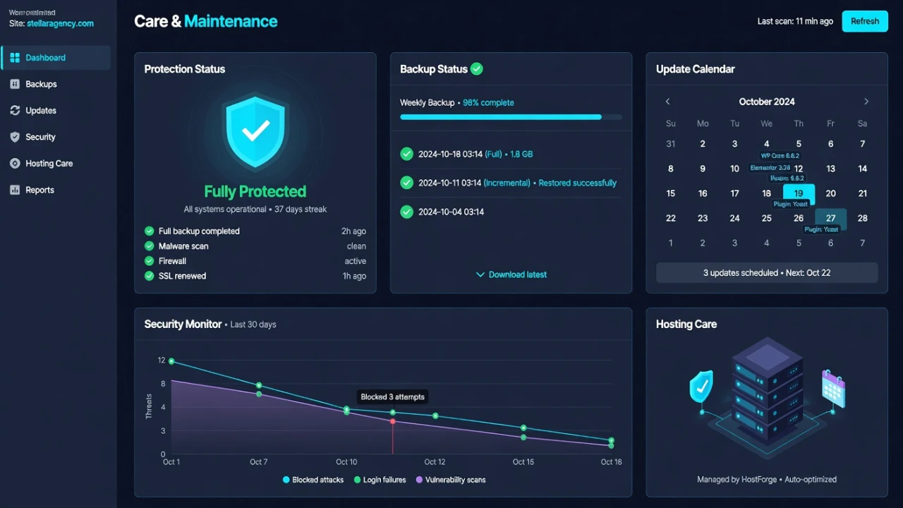Keep Your WordPress Site Secure, Fast, and Backed Up — Every Month — WordPress development service by Rizve Joarder