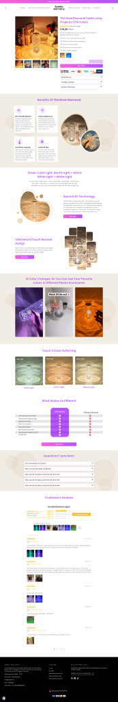 byzella de products led crystal table lamp rose light projector