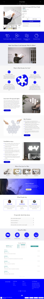 Myshopify Products Modern Lamp Led Panel Night Light Magnetic Hexagons Modular Touch